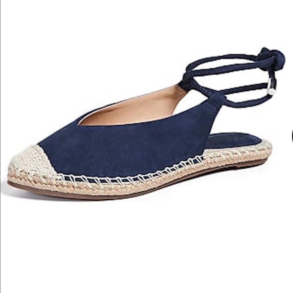 Schutz Ankle Tie Leather Espadrille Flats